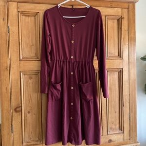 Smocked/Prairie Button Down Style Dress